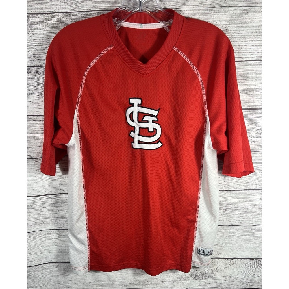 St. Louis Cardinals Dynasty Series Baseball Fan Jersey Red White Youth Large